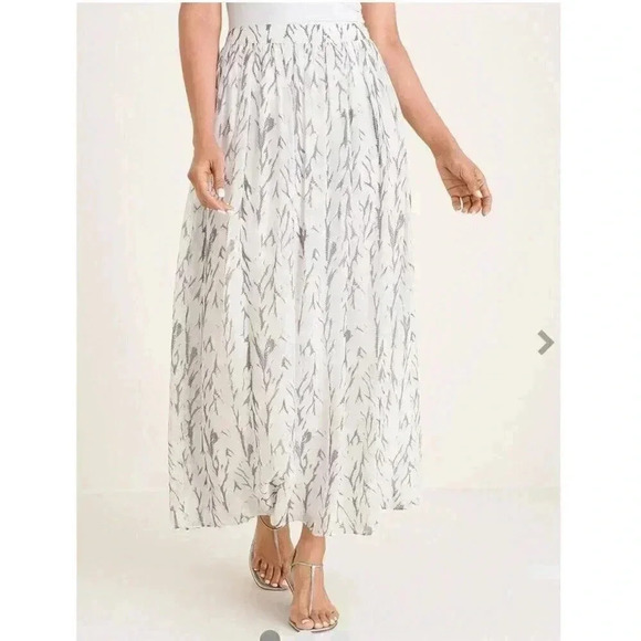 NWT Chico's Gathered-Texture Chevron Print Maxi Skirt Lined P32 - Picture 1 of 9